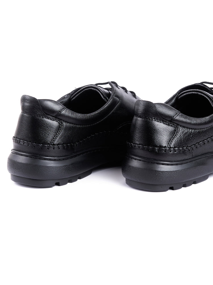 Full Grain Leather Embossed Lace-Up Shoes