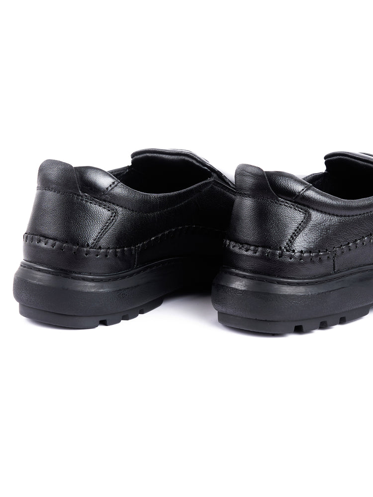 Full Grain Leather Embossed Slip-On Shoes