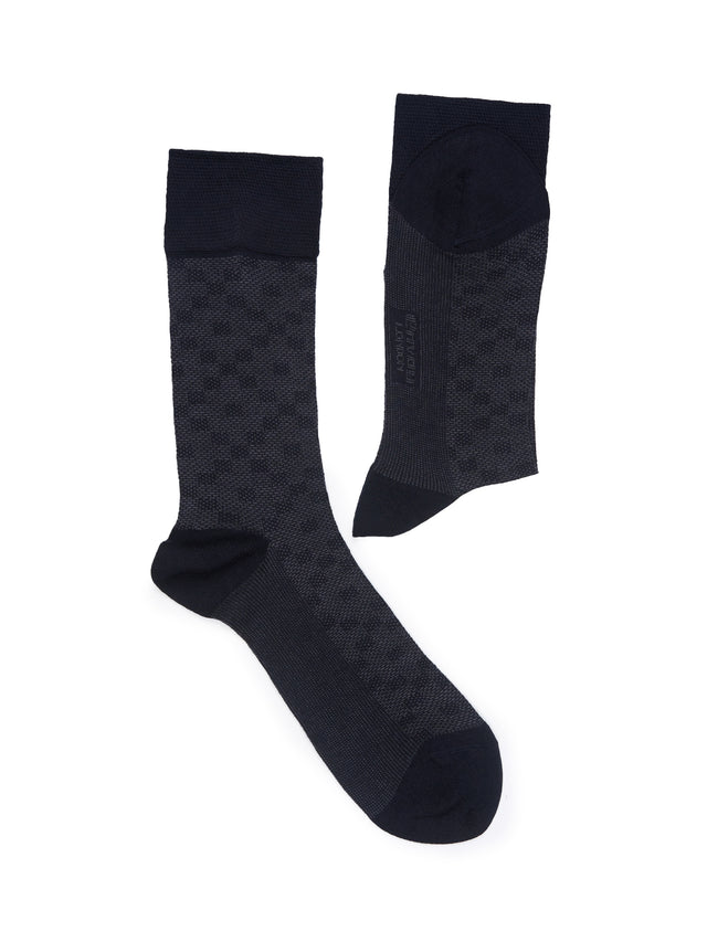 Black & Dark Blue Bamboo Cotton Crew Socks