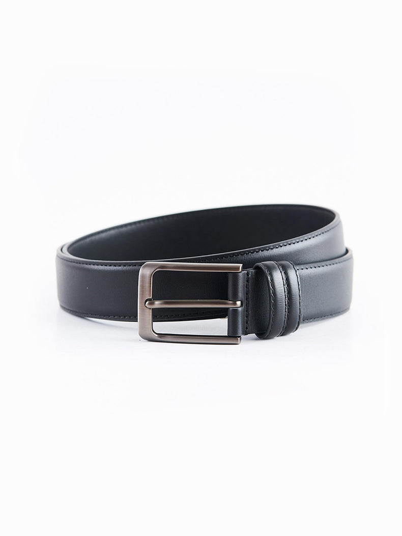 Black Genuine Leather Formal Belt