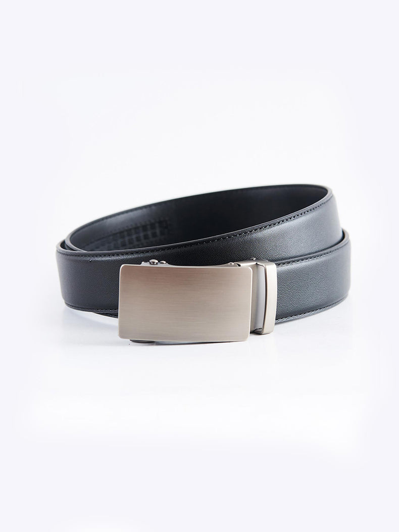 Black Genuine Leather Formal Belt