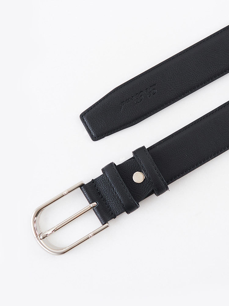 Black Genuine Leather Formal Belt