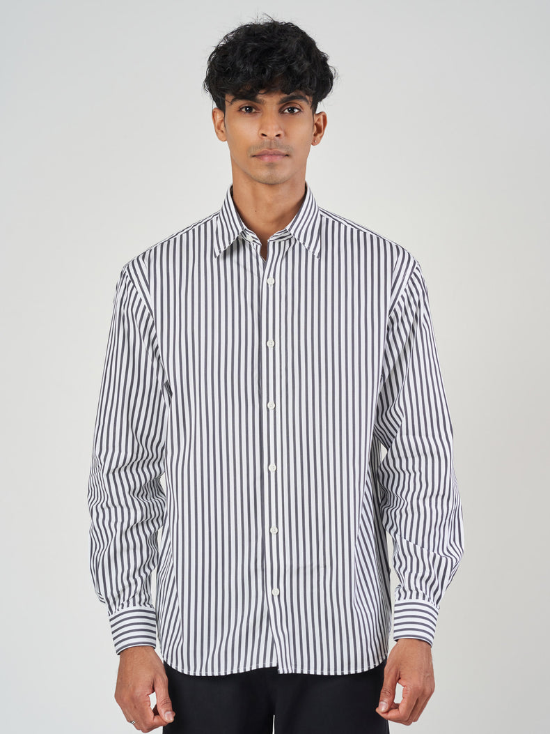 Striped Relaxed Fit Cotton Shirt