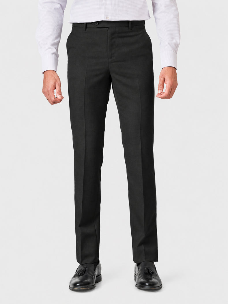 Black Plain Slim Fit Formal Trousers
