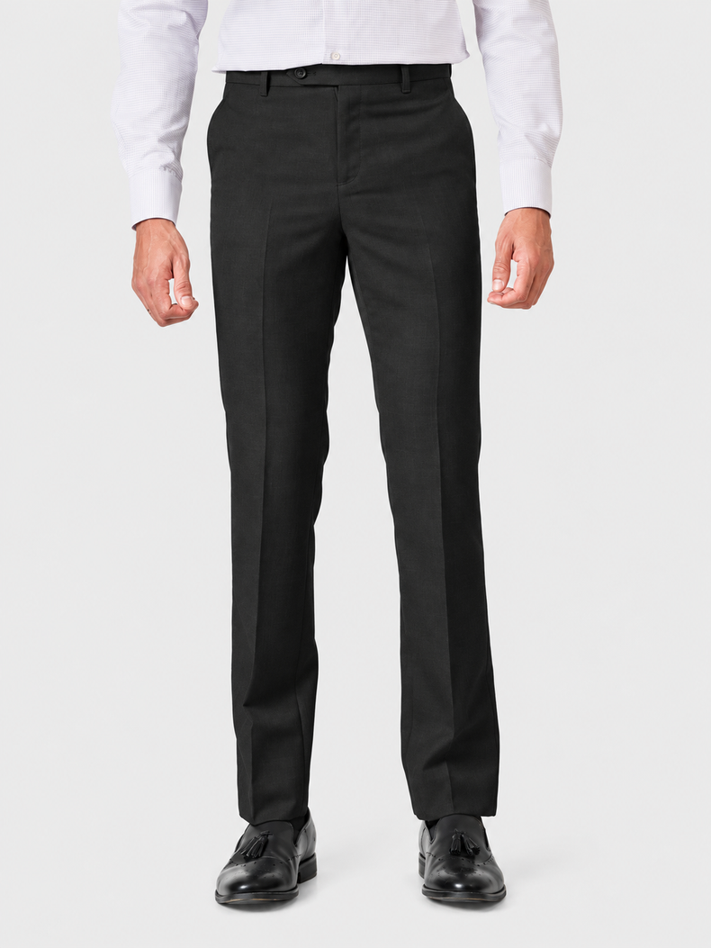 Black Plain Slim Fit Formal Trousers