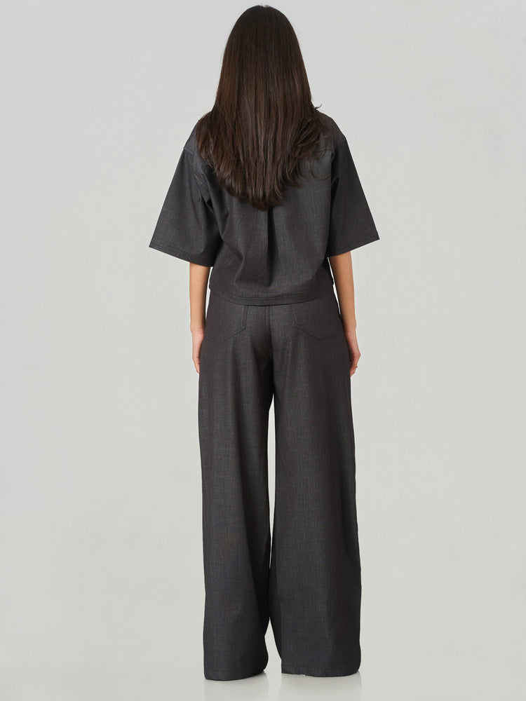 Oversized Wide Leg Denim Trousers