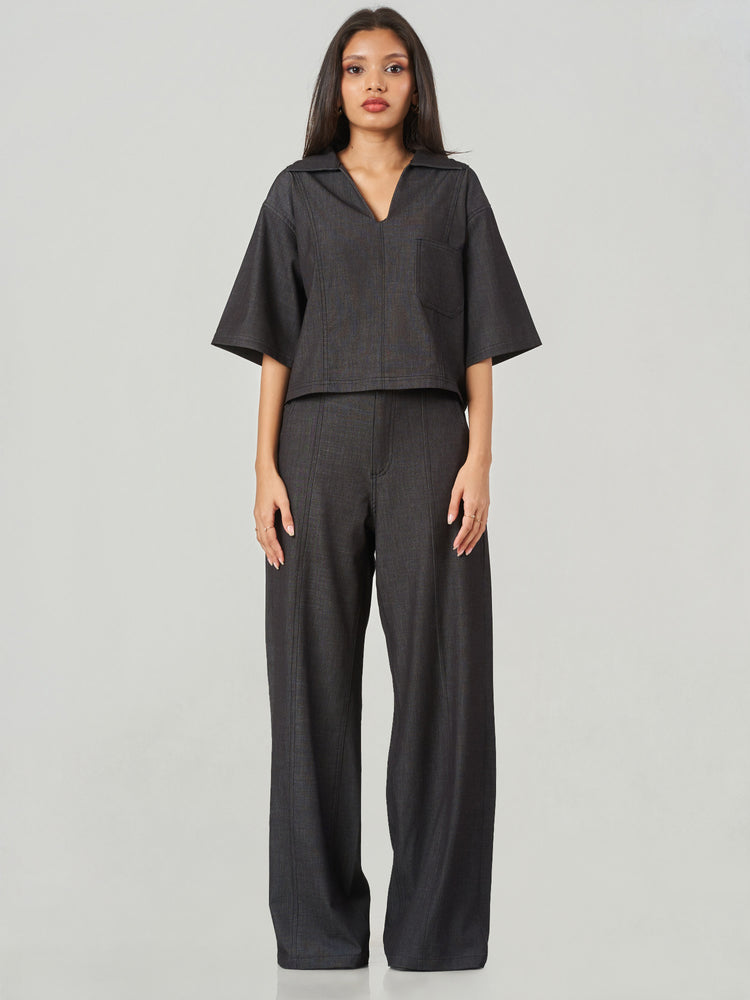 Oversized Wide Leg Denim Trousers