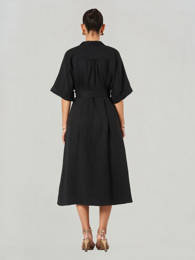 Relaxed Fit Midi Shirt Dress