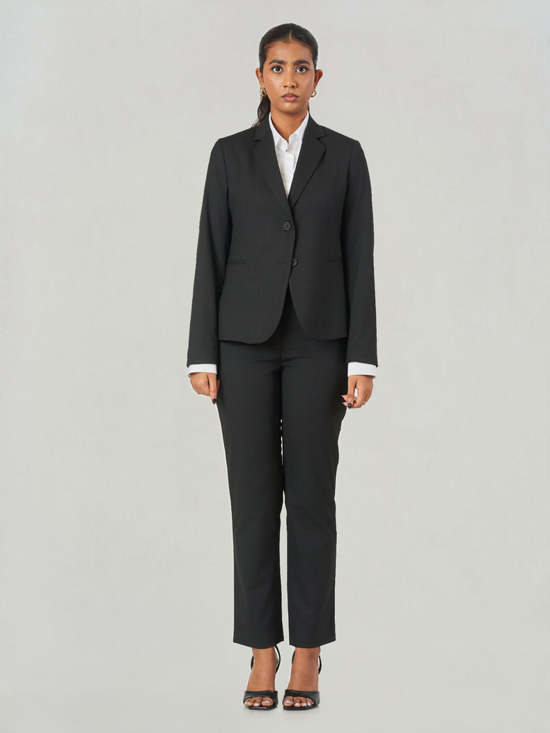Black Regular Fit Single Breasted Suit