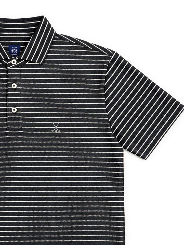 Men's Black Horizontal Stripe Casual T-Shirt