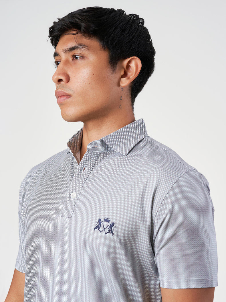 Blue Cotton Design Polo T-Shirt