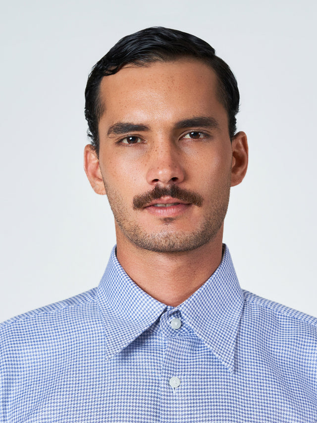 Blue Checked Long Sleeve Casual Shirt