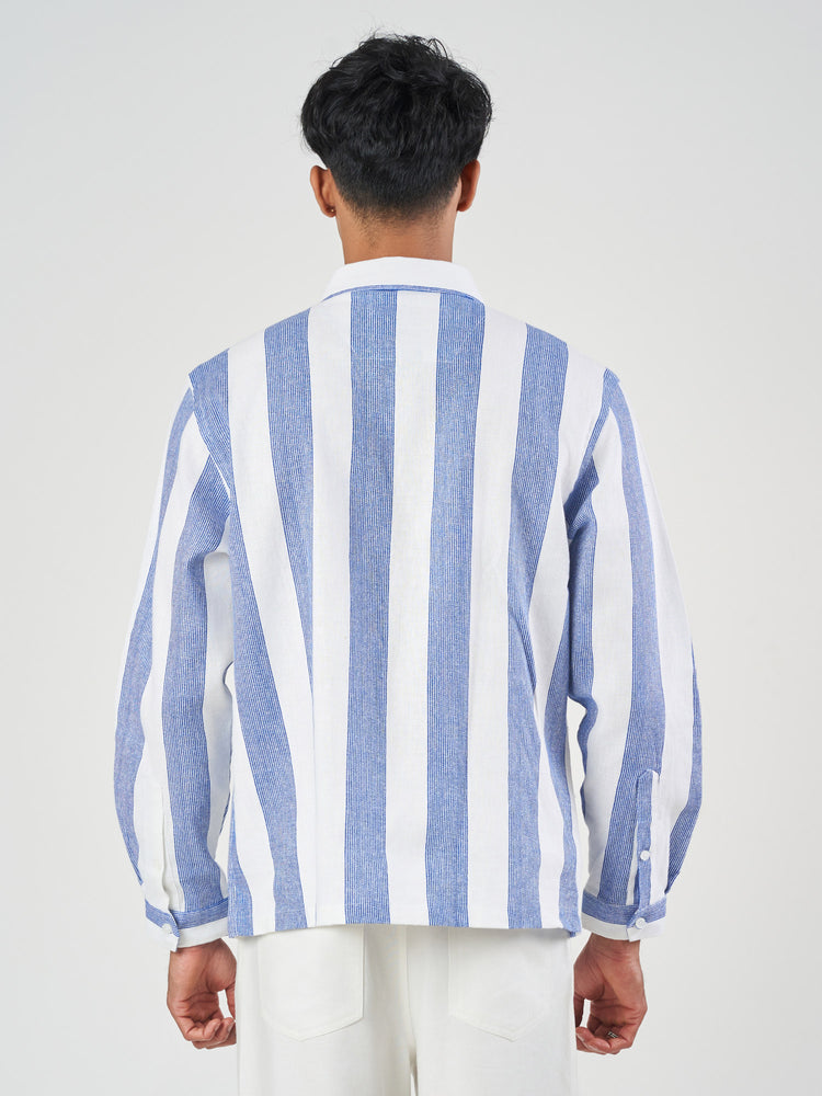 Linen Blend Zip Front Shacket