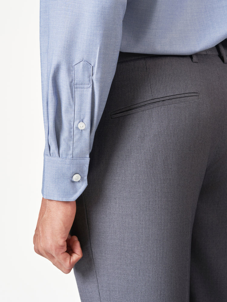 Blue Plain Long Sleeve Formal Shirt