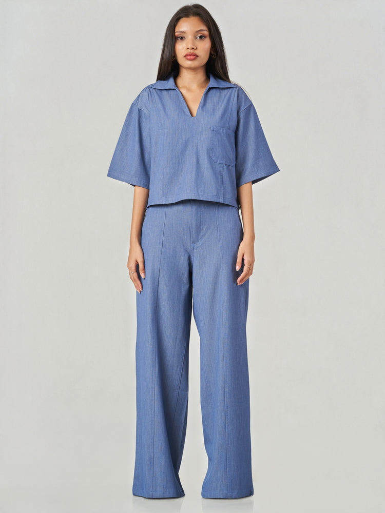 Oversized Wide Leg Denim Trousers