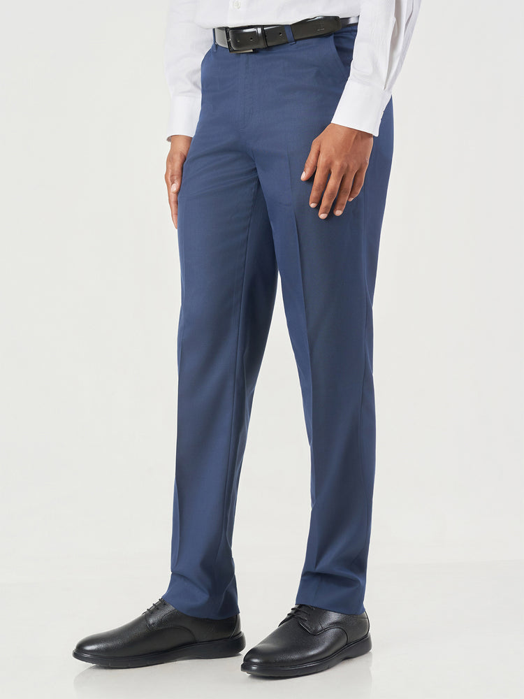 Plain Polyester Viscose Regular Fit Trousers