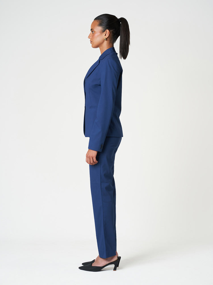 Blue Regular Fit Formal Suit Set with Straight-Leg Trousers