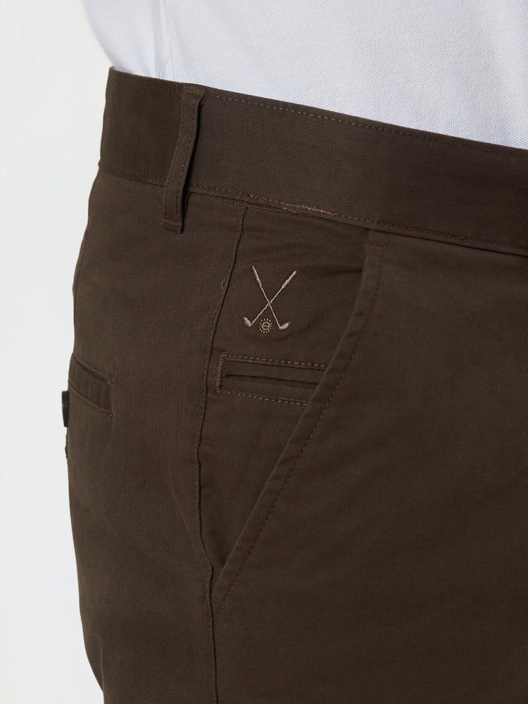 Smart Casual Brown Cotton Stretch Chikago Fit Chinos