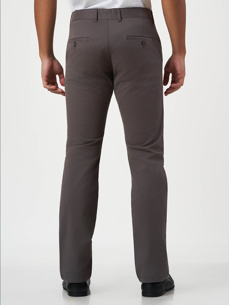 Smart Casual Brown Cotton Stretch Slim Fit Chinos