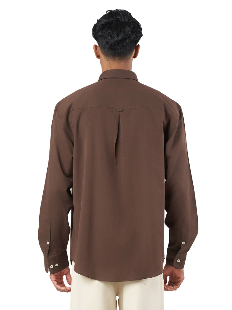 Brown Cotton Lounge Fit Casual Shirt