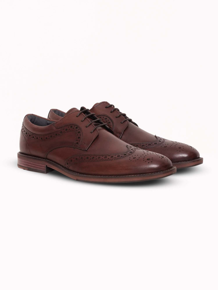 Full Grain Leather Embossed Lace-Up Shoes