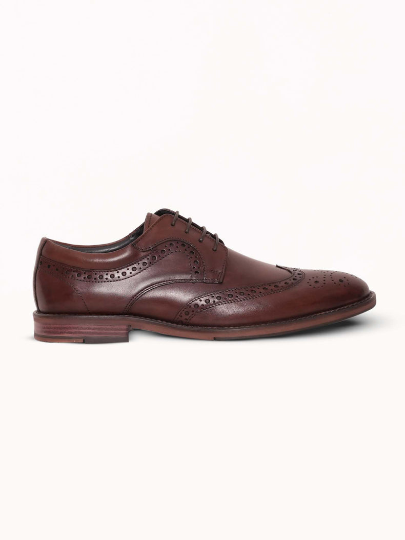 Full Grain Leather Embossed Lace-Up Shoes
