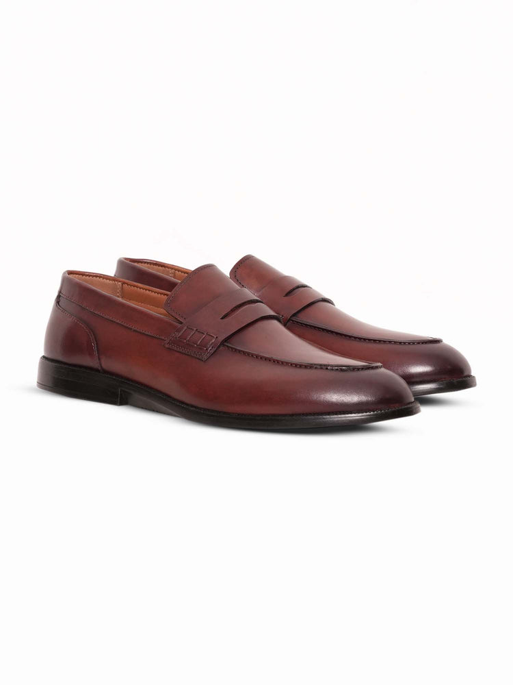 Full Grain Leather Embossed Slip-On Shoes