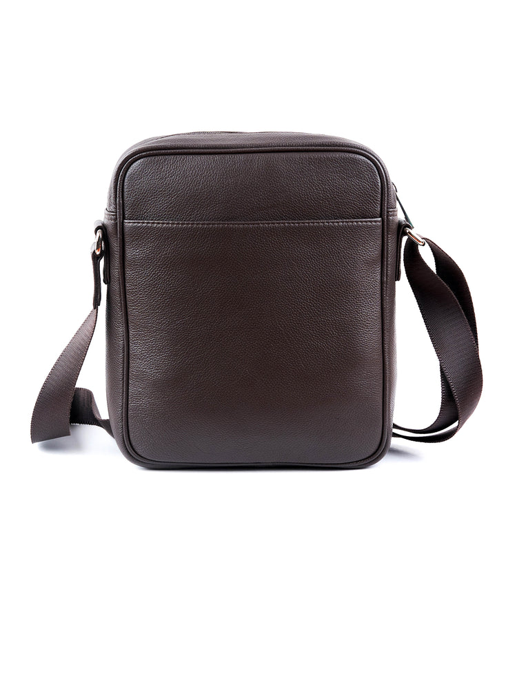Brown Full-Grain Leather Side Bag