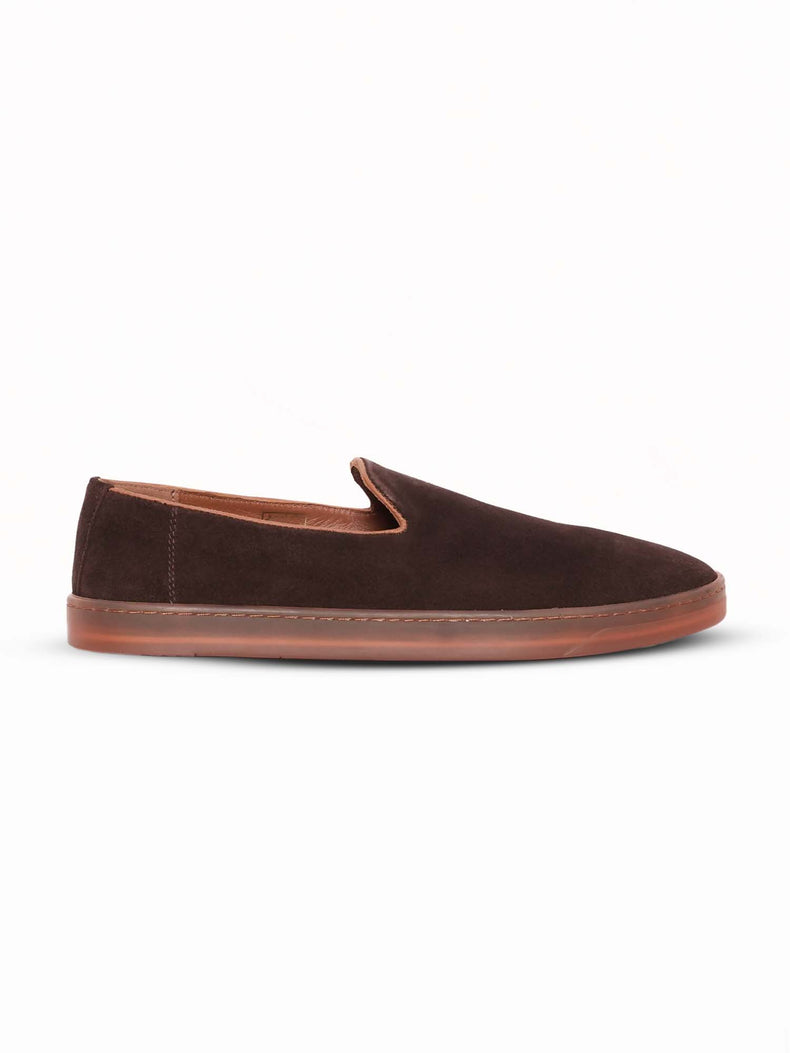 Nubuck Leather Embossed Slip-On Shoes