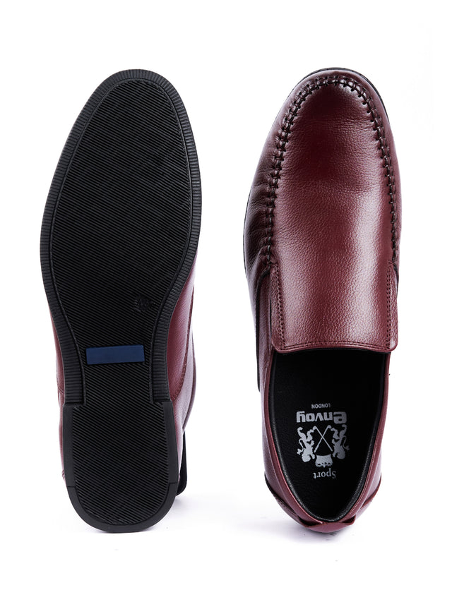 Full Grain Leather Embossed Slip-On Shoes