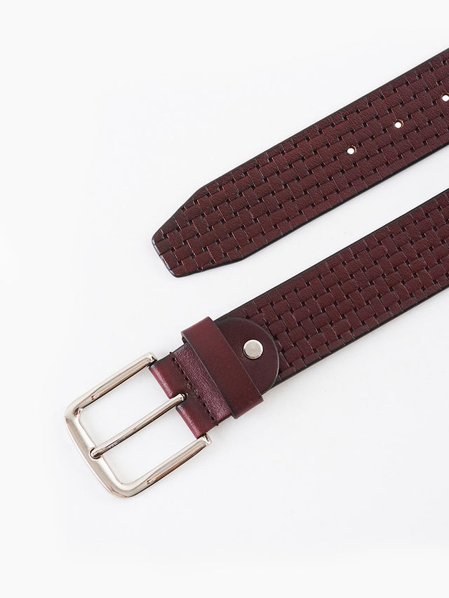 Burgu Embossed Leather Casual Belt