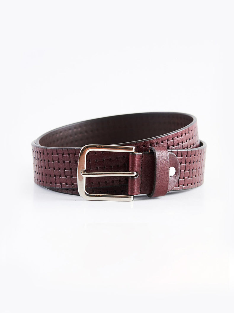Burgu Embossed Leather Casual Belt