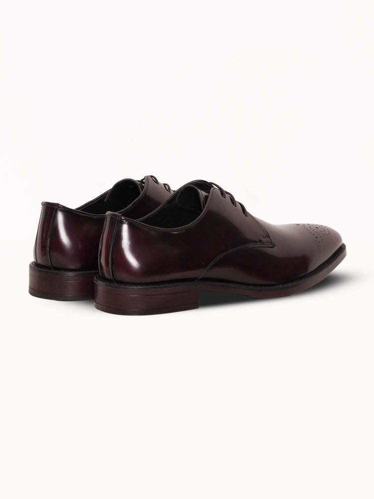 Full Grain Leather Embossed Lace-Up Shoes