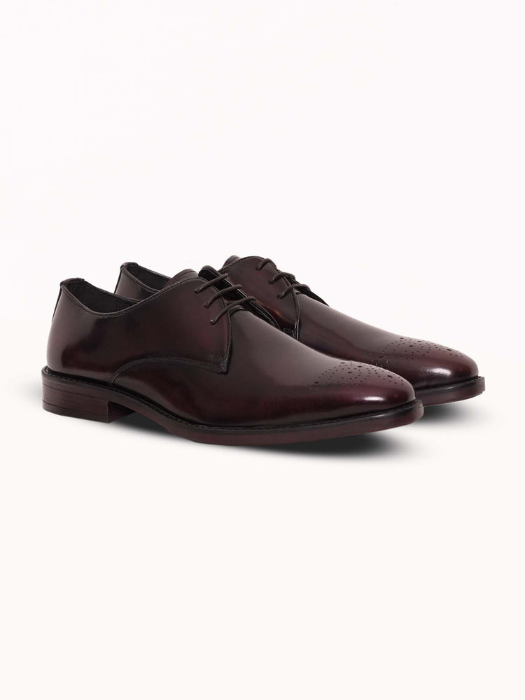 Full Grain Leather Embossed Lace-Up Shoes