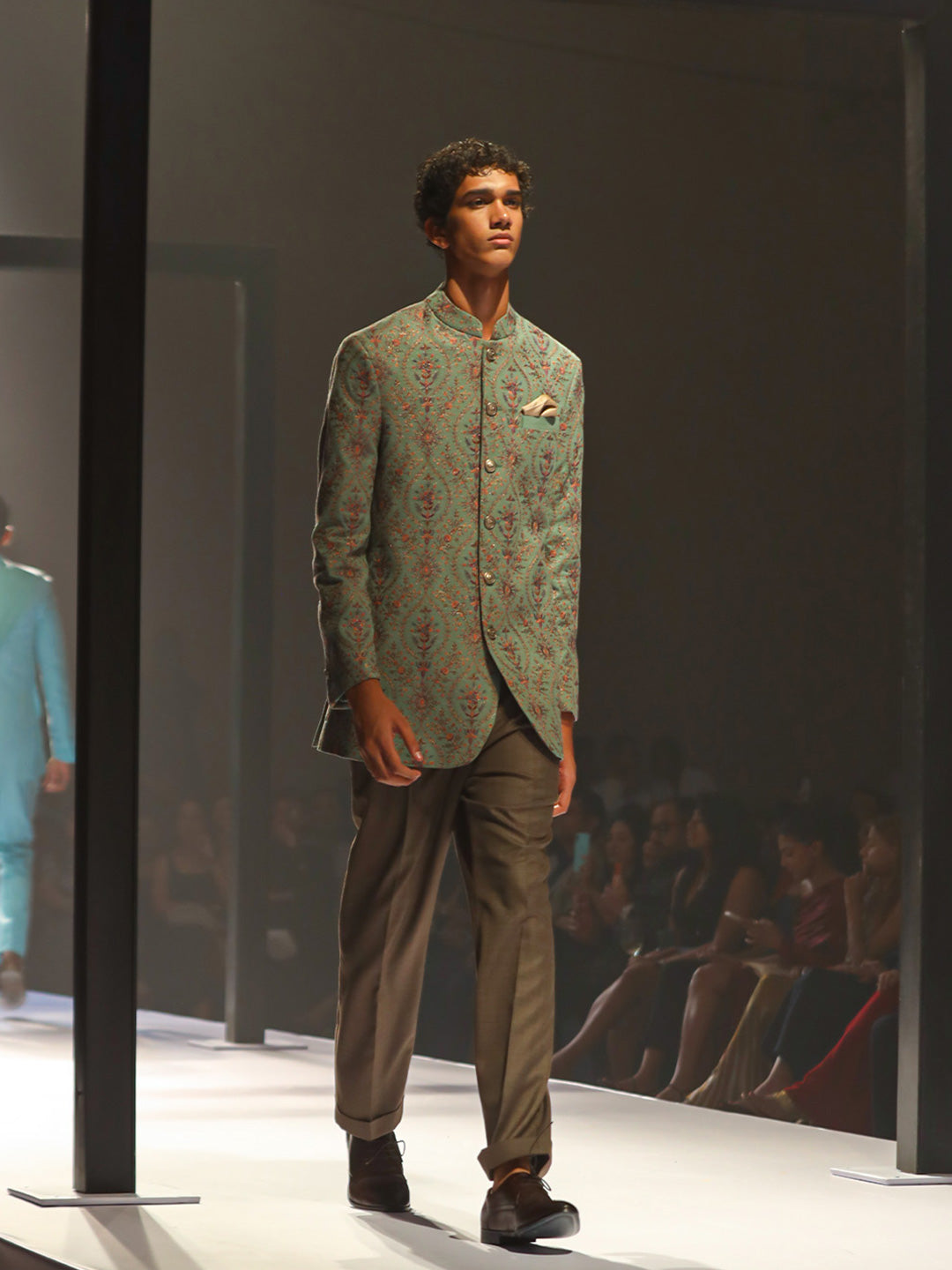 Embroidery Tailored Fit Tunic Jacket