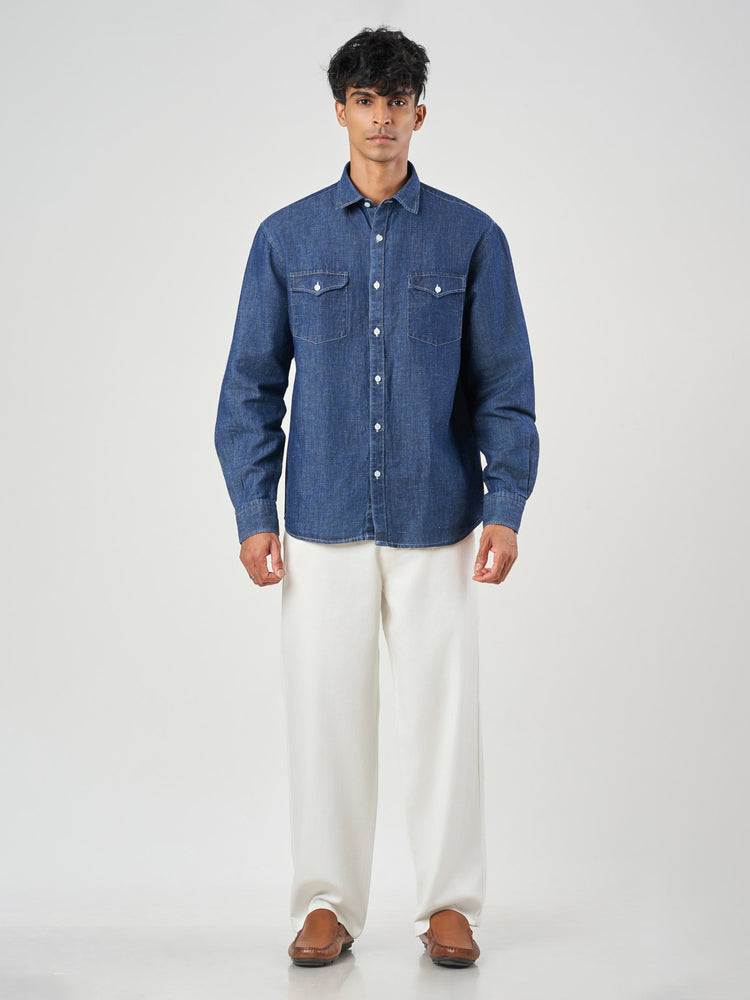 Cotton Hemp Armstrong Collar Shirt