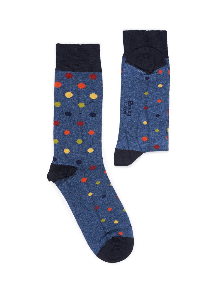 Dark Blue Cotton Lycra Crew Socks