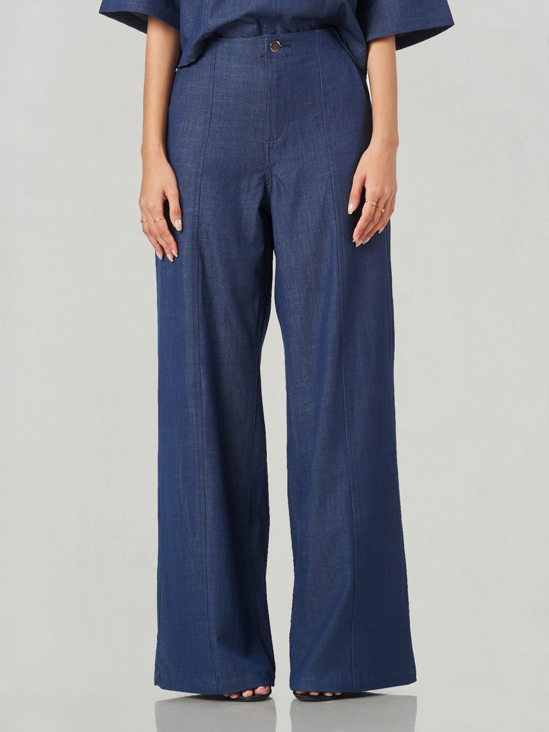 Oversized Wide Leg Denim Trousers