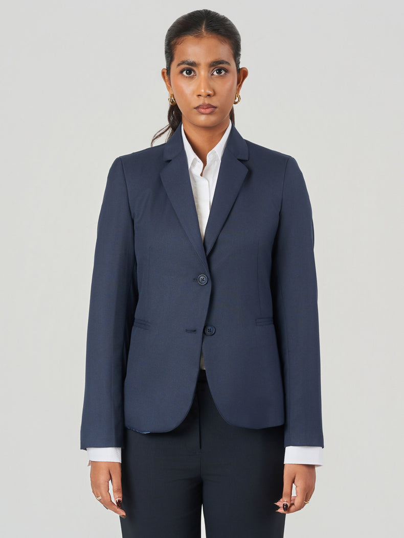 Dark Blue Regular Fit Formal Jacket