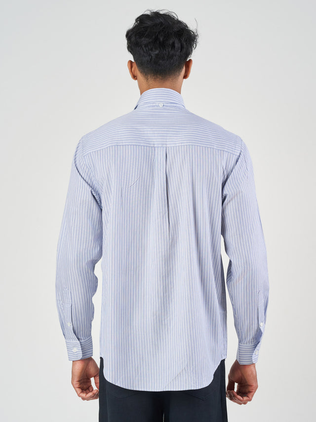 Striped Cotton Armstrong Collar Formal Shirt