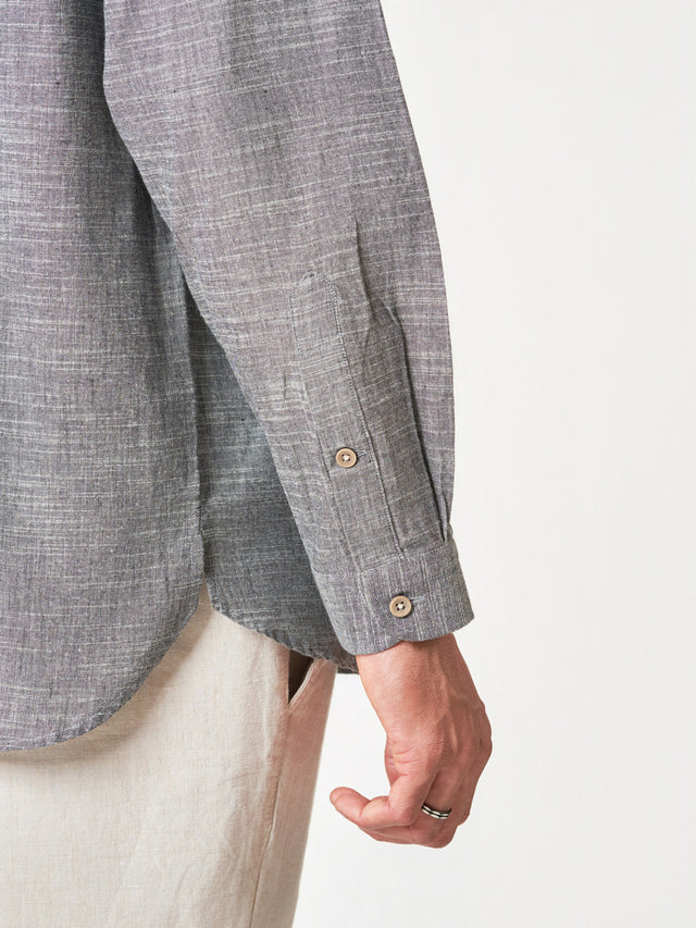 Dark Grey Plain Cotton Casual Kurtha