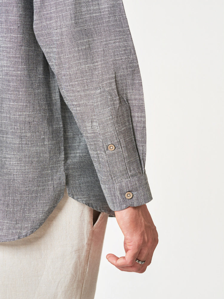 Dark Grey Plain Cotton Casual Kurtha