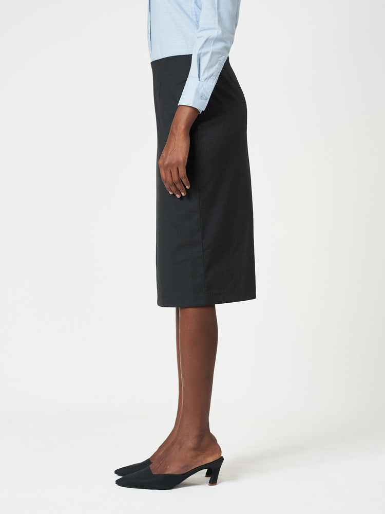 Plain Pencil Fit Midi Skirt