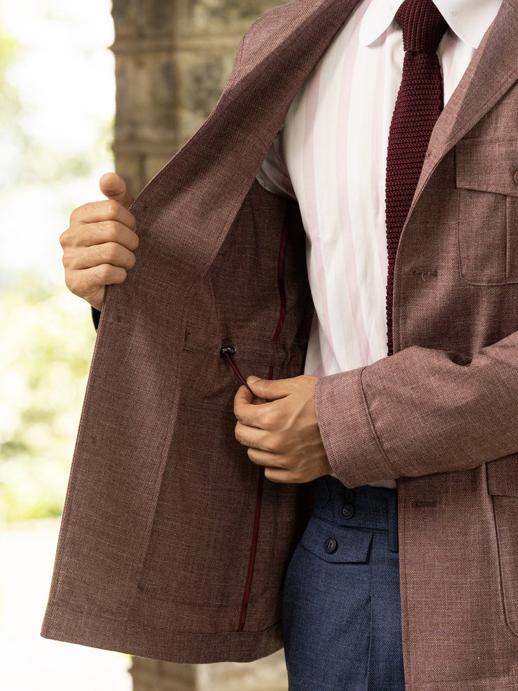 Textured Tailored Fit Safari Jacket