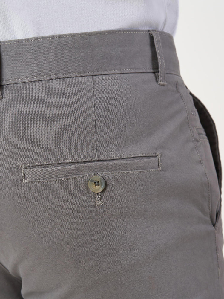 Smart Casual Gray Cotton Slim Fit Chinos