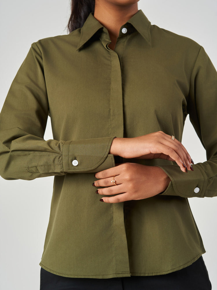 Solid Cotton Regular Fit Formal Shirt