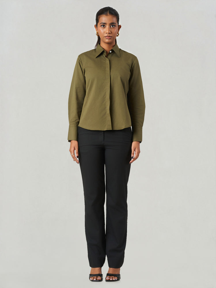 Solid Cotton Regular Fit Formal Shirt