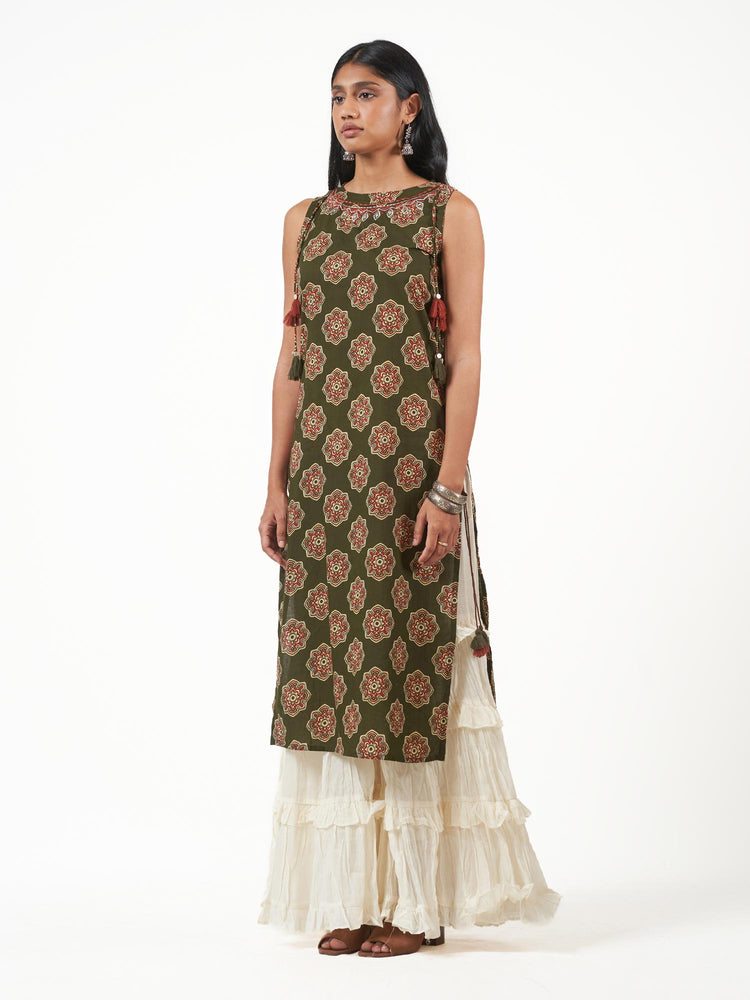 Cotton Screen Print Long Kurti Set