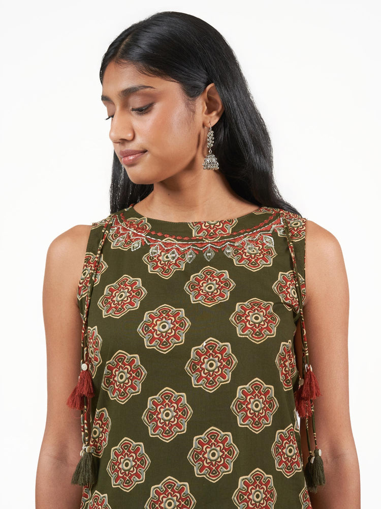 Cotton Screen Print Long Kurti Set