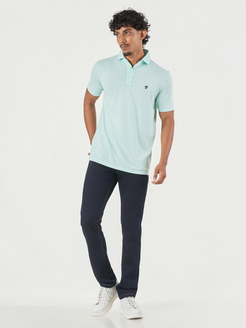 Green Striped Polo T-Shirt